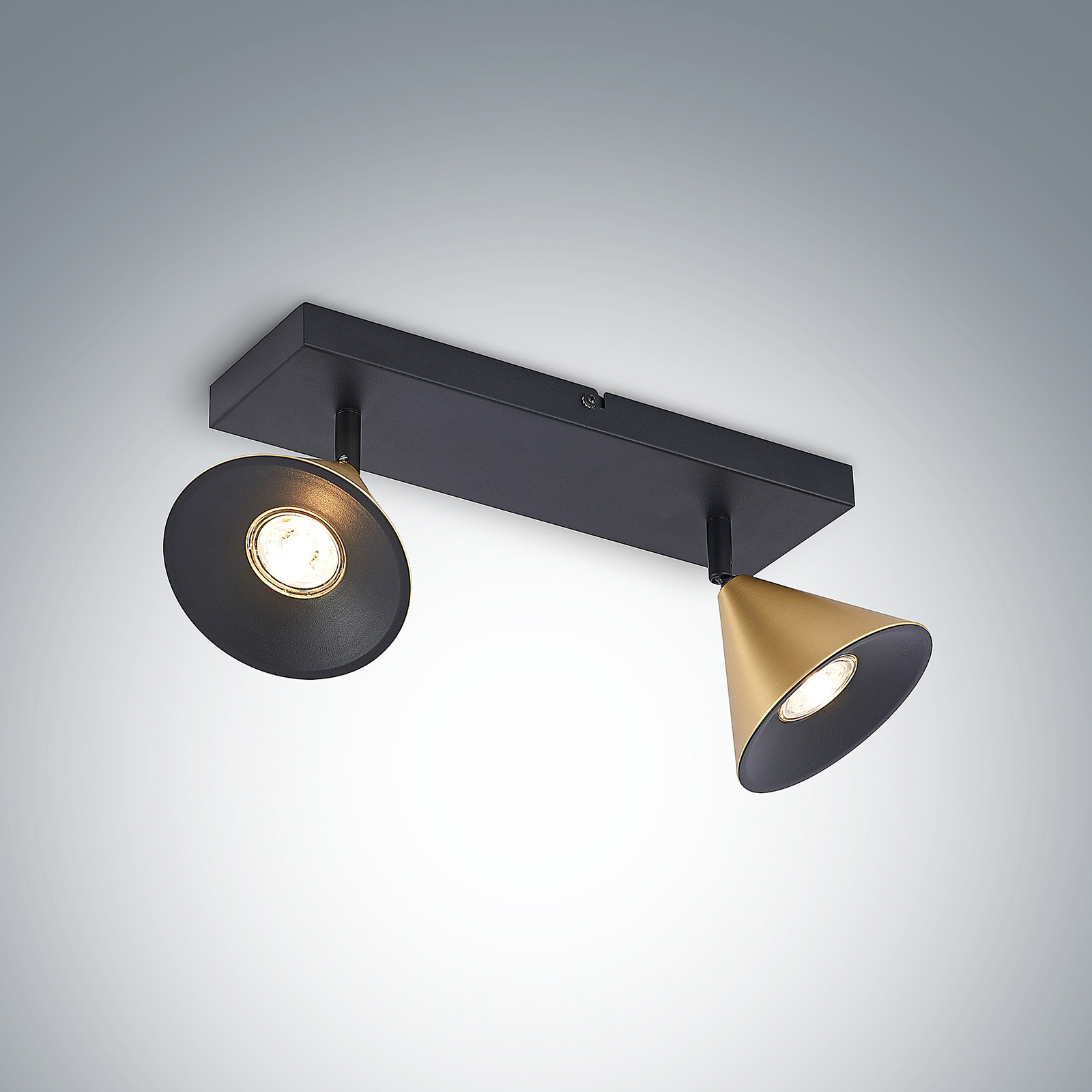 Lucande Kartio -kattovalaisin, 2-lamp., Messinki - Image 7