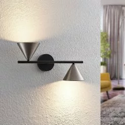 Lucande Kartio -seinälamppu, 2-lamppuinen, Up Down