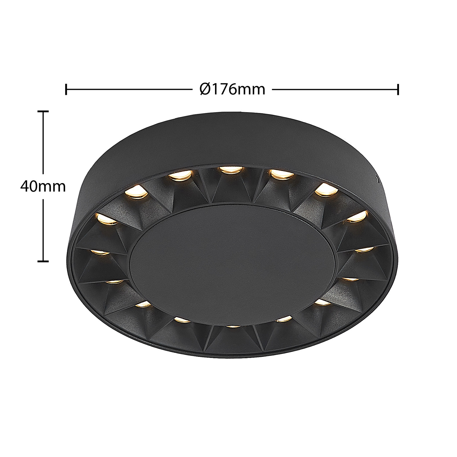 Lucande Kelissa -LED-kylpyhuonevalo, Pyöreä, Musta - Image 4