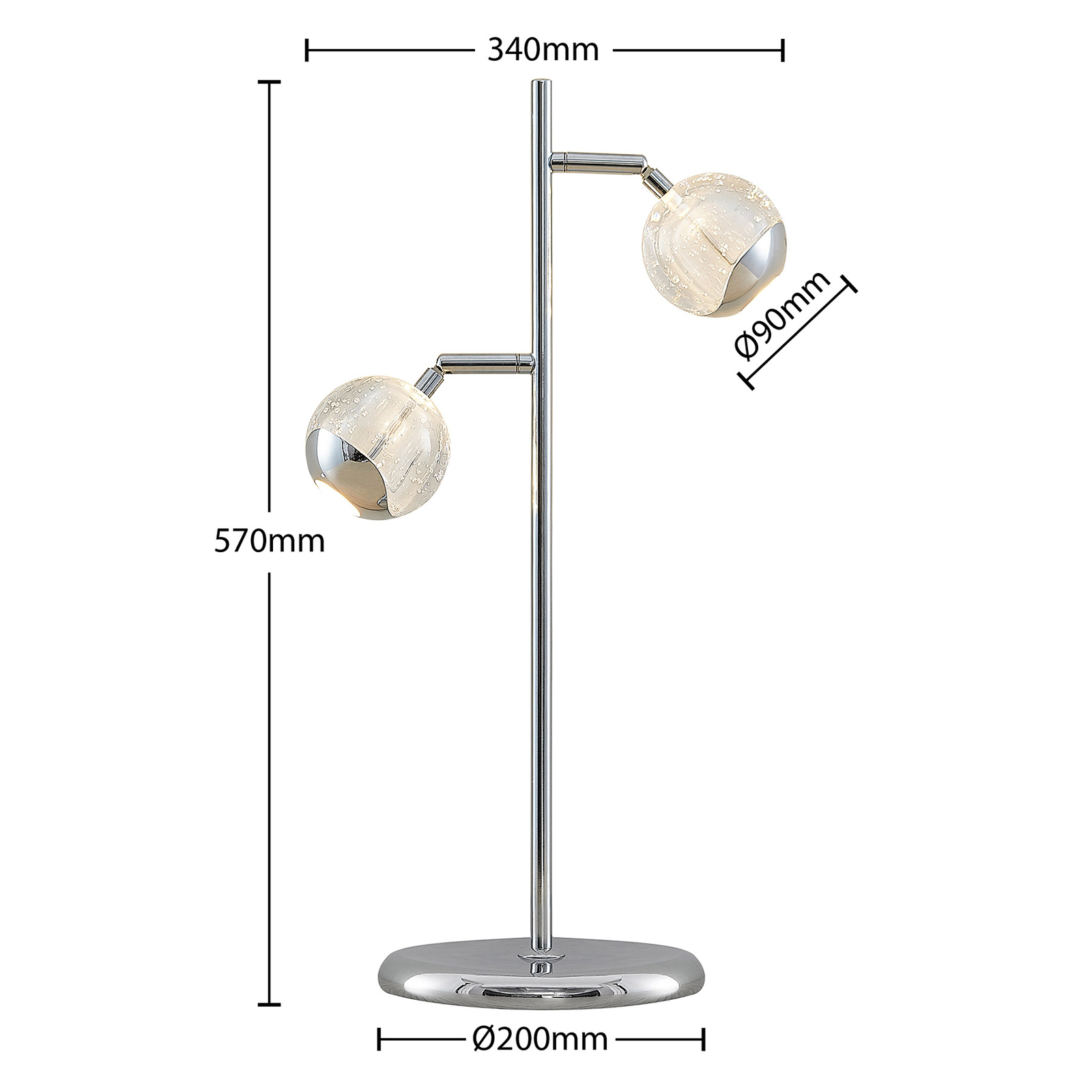 Lucande Kilio -LED-pöytälamppu, Himmennys, Kromi - Image 3
