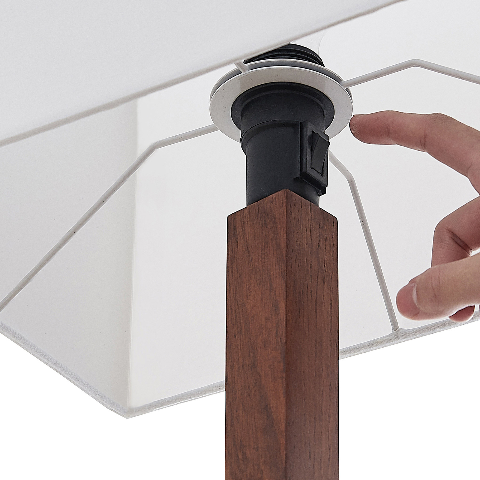 Lucande Larkira -pöytälamppu, Kulmikas, Valkoinen - Image 6