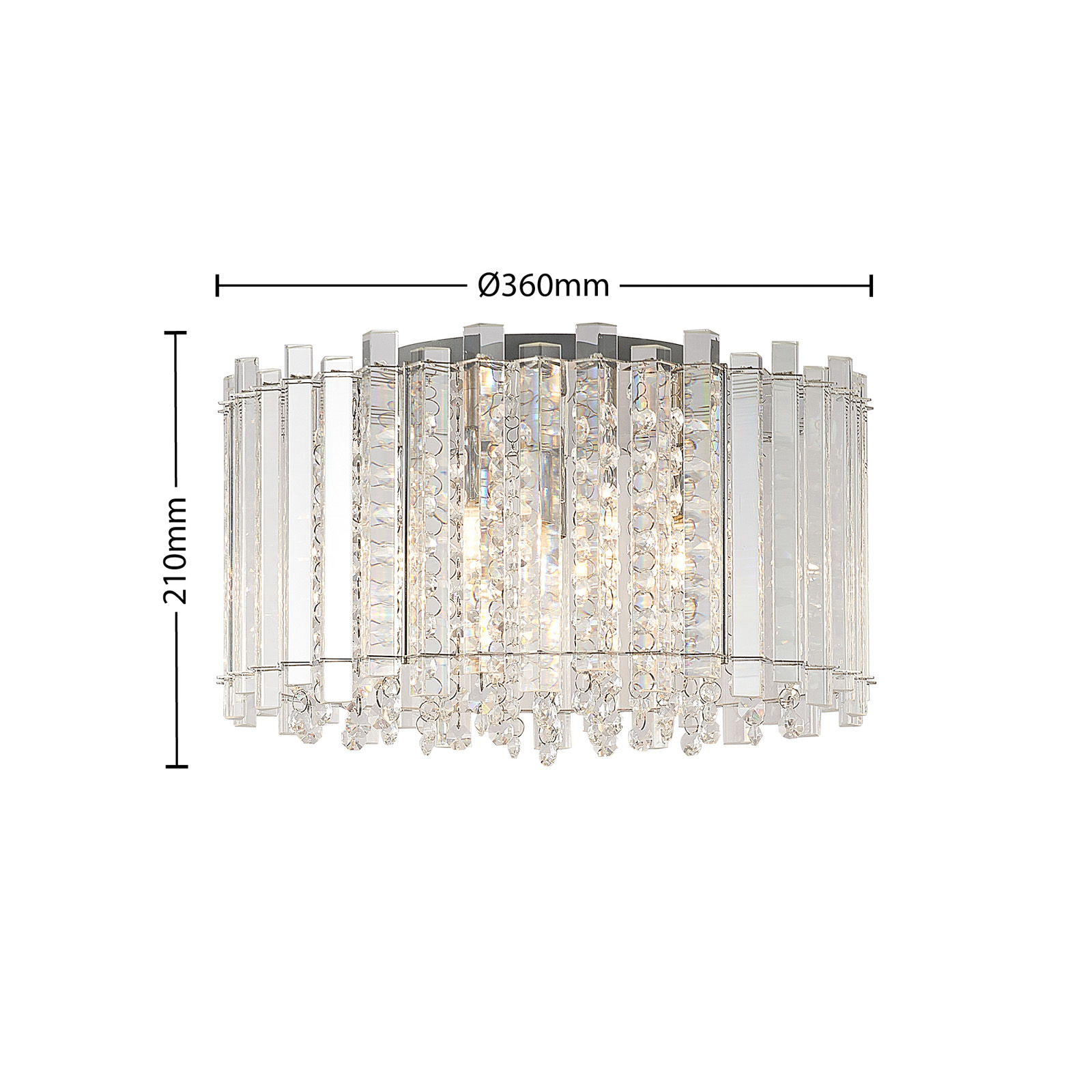 Lucande Limana -kristallikattovalaisin, 36 Cm - Image 4