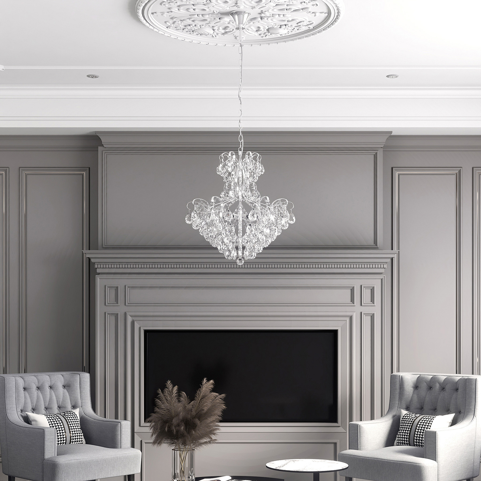 Lucande Linora -riippuvalo, Kristalli, Kromi - Image 2