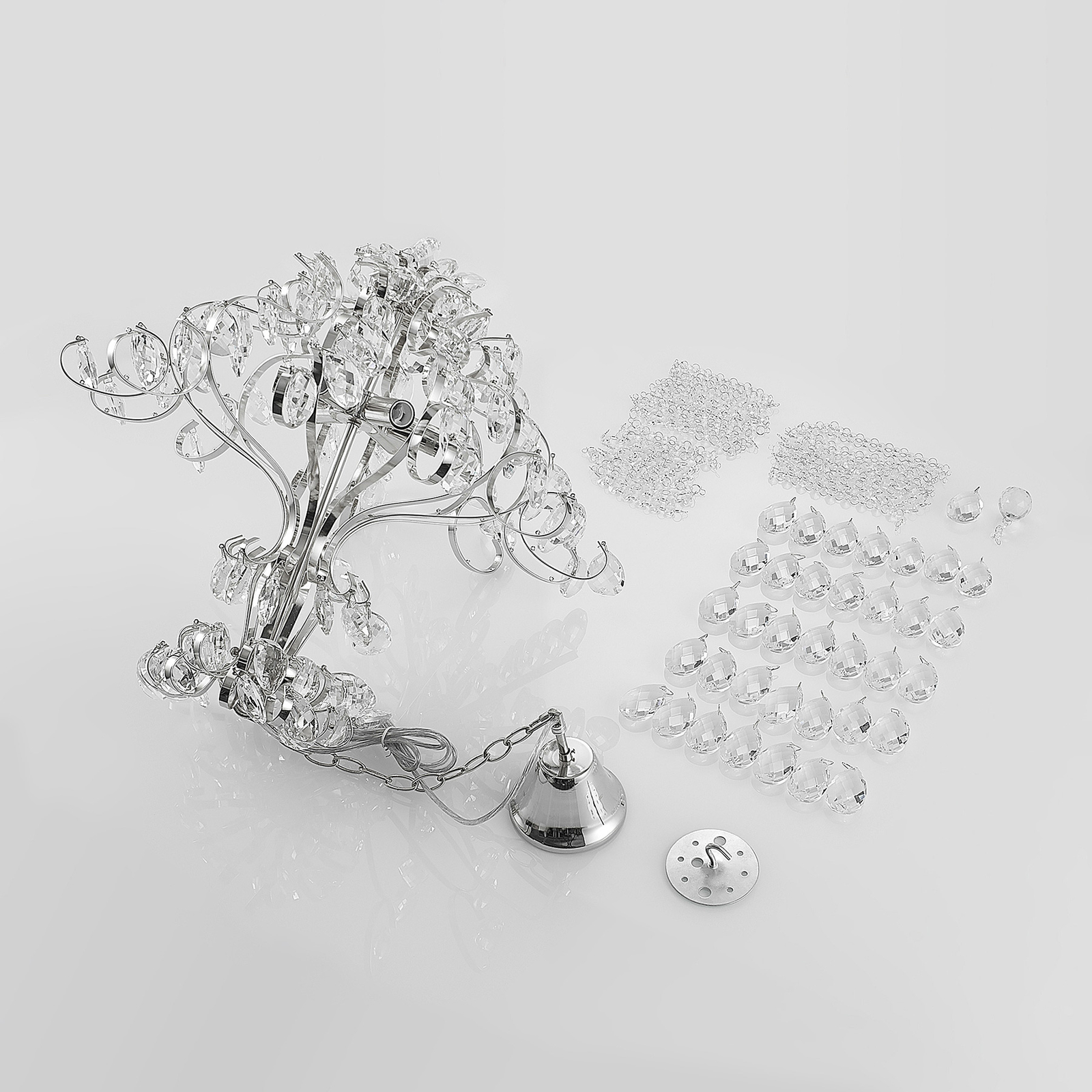 Lucande Linora -riippuvalo, Kristalli, Kromi - Image 7