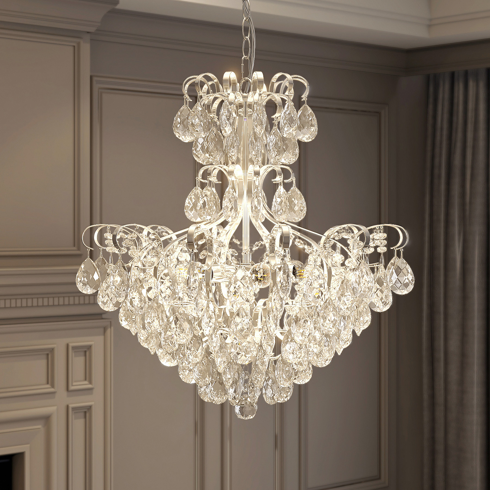 Lucande Linora -riippuvalo, Kristalli, Kromi - Image 9