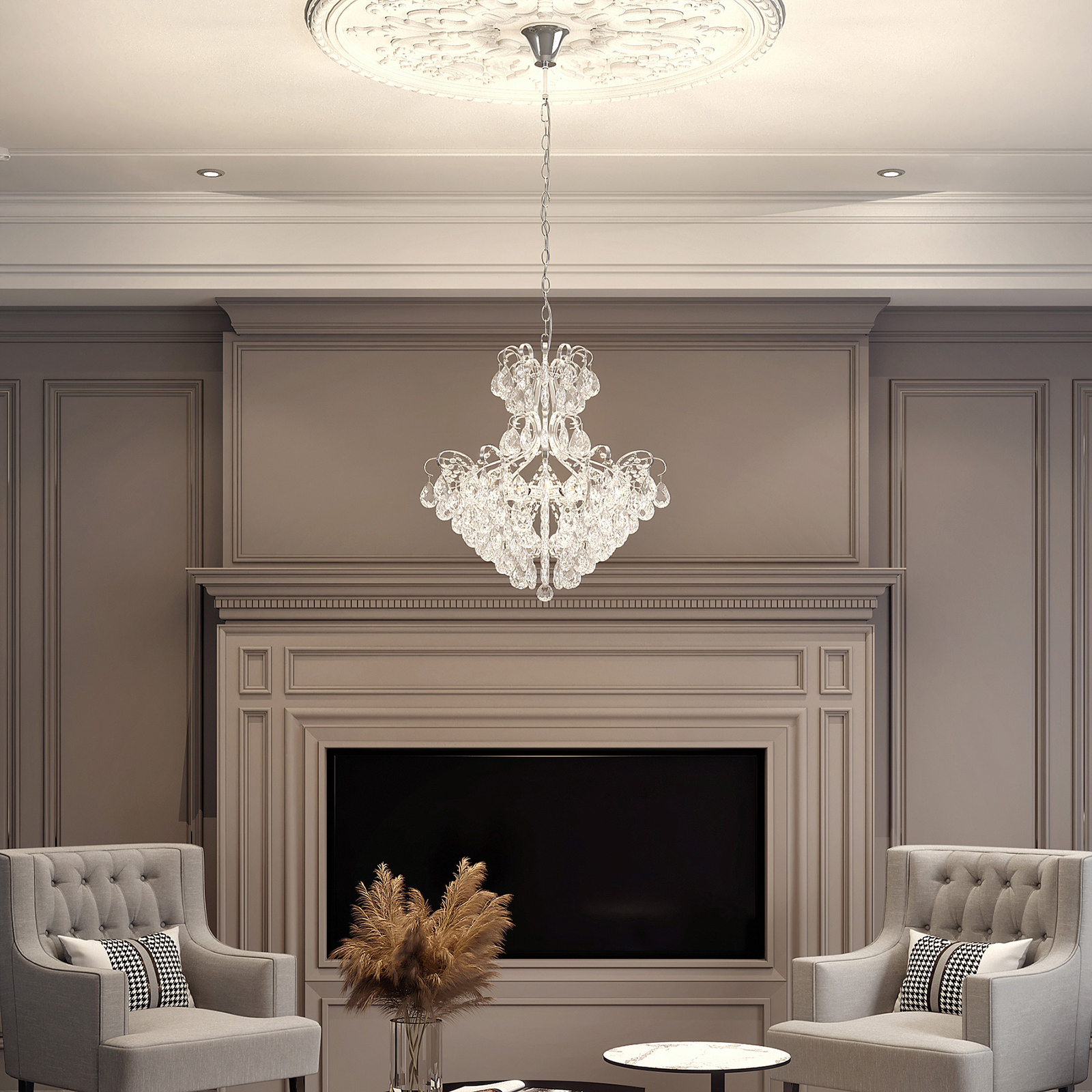 Lucande Linora -riippuvalo, Kristalli, Kromi