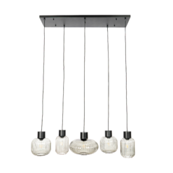 Lucande Lomeris -riippuvalo 5 Lamppua, Savunharmaa