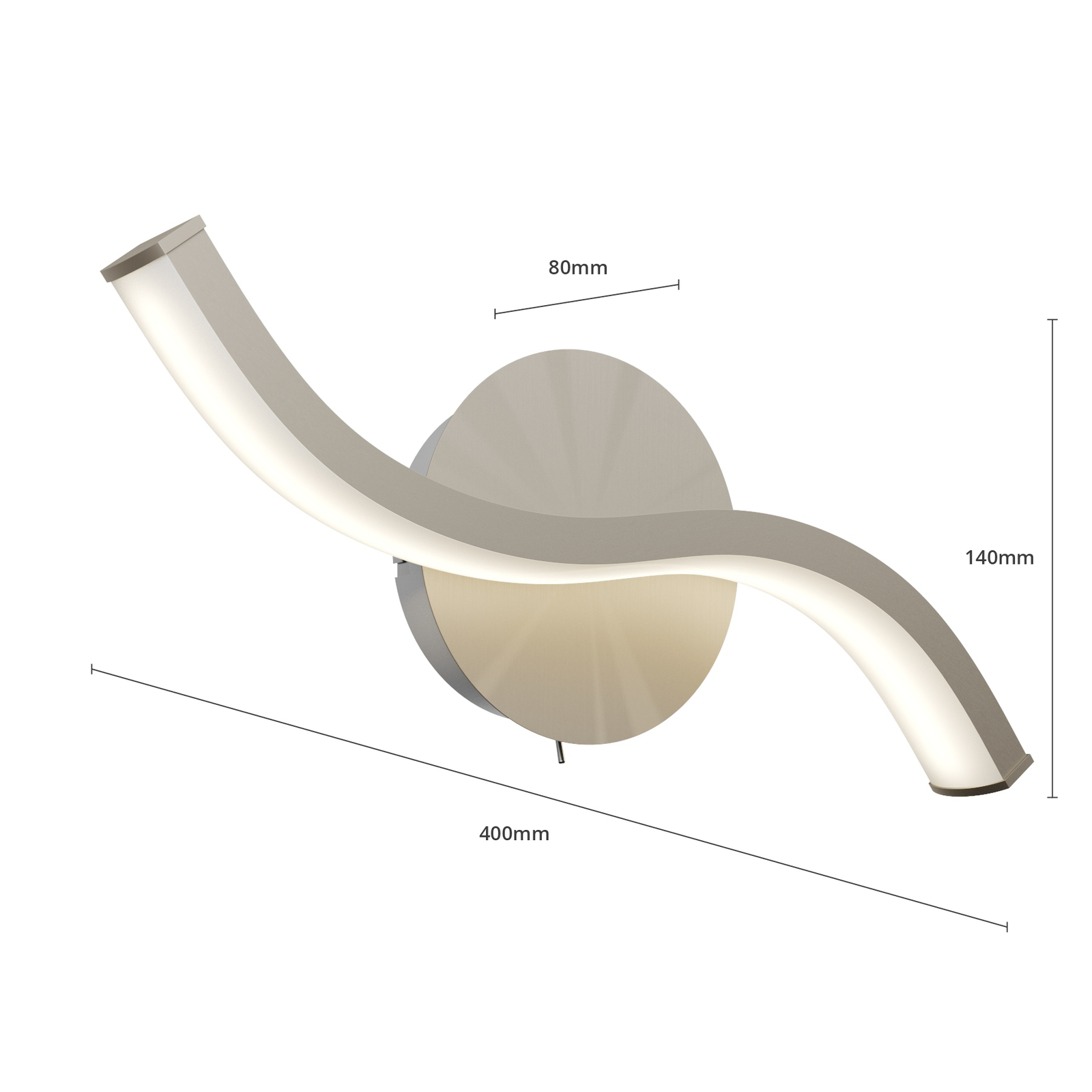 Lucande Mairia -LED-seinävalaisin, Aaltomainen - Image 6