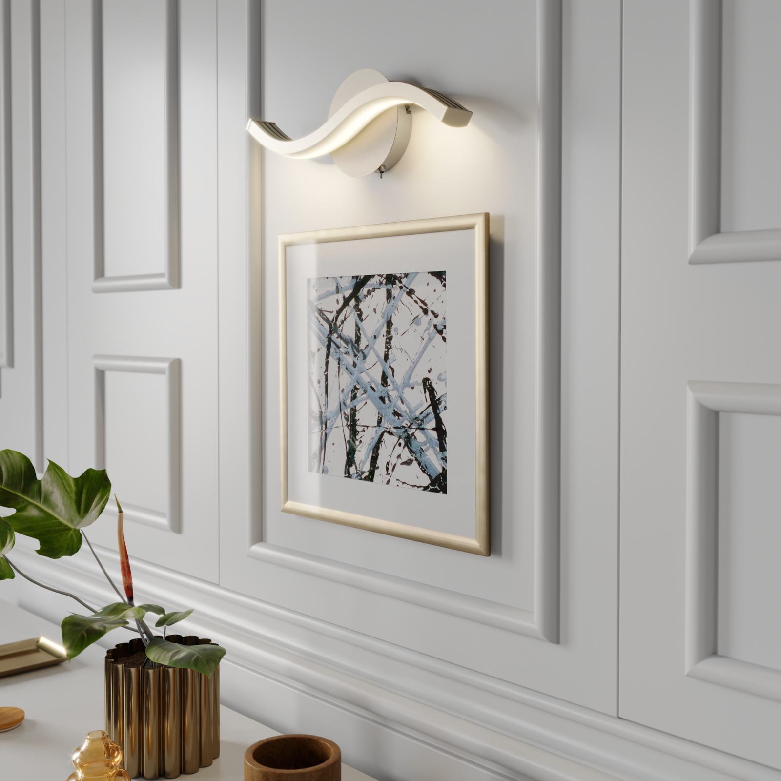 Lucande Mairia -LED-seinävalaisin, Aaltomainen