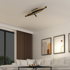 Lucande Matwei -LED-kattovalo, Ovaali, Messinki