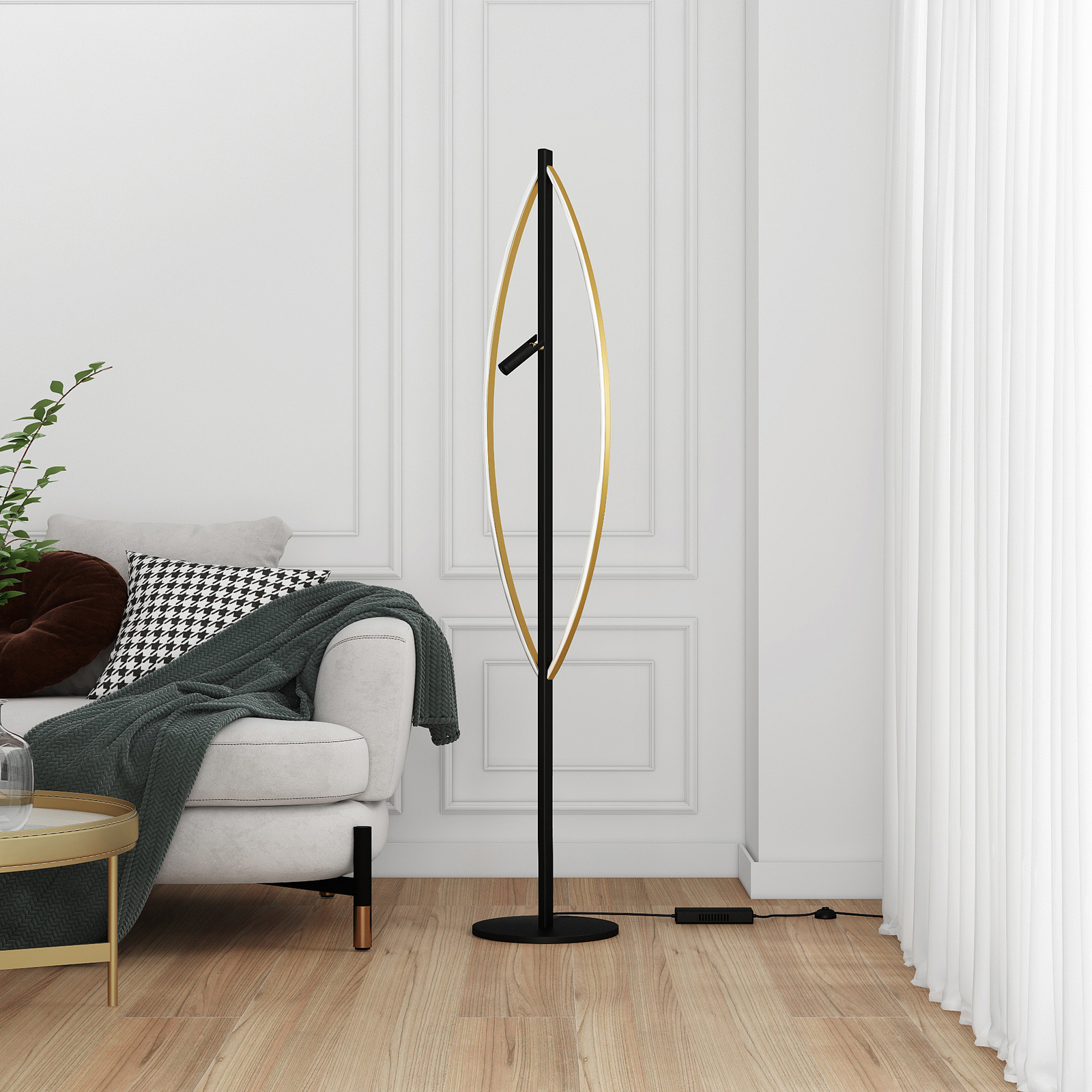 Lucande Matwei -LED-lattiavalo, Ovaali, Messinki - Image 2