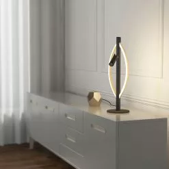 Lucande Matwei -LED-pöytälamppu, Ovaali, Messinki