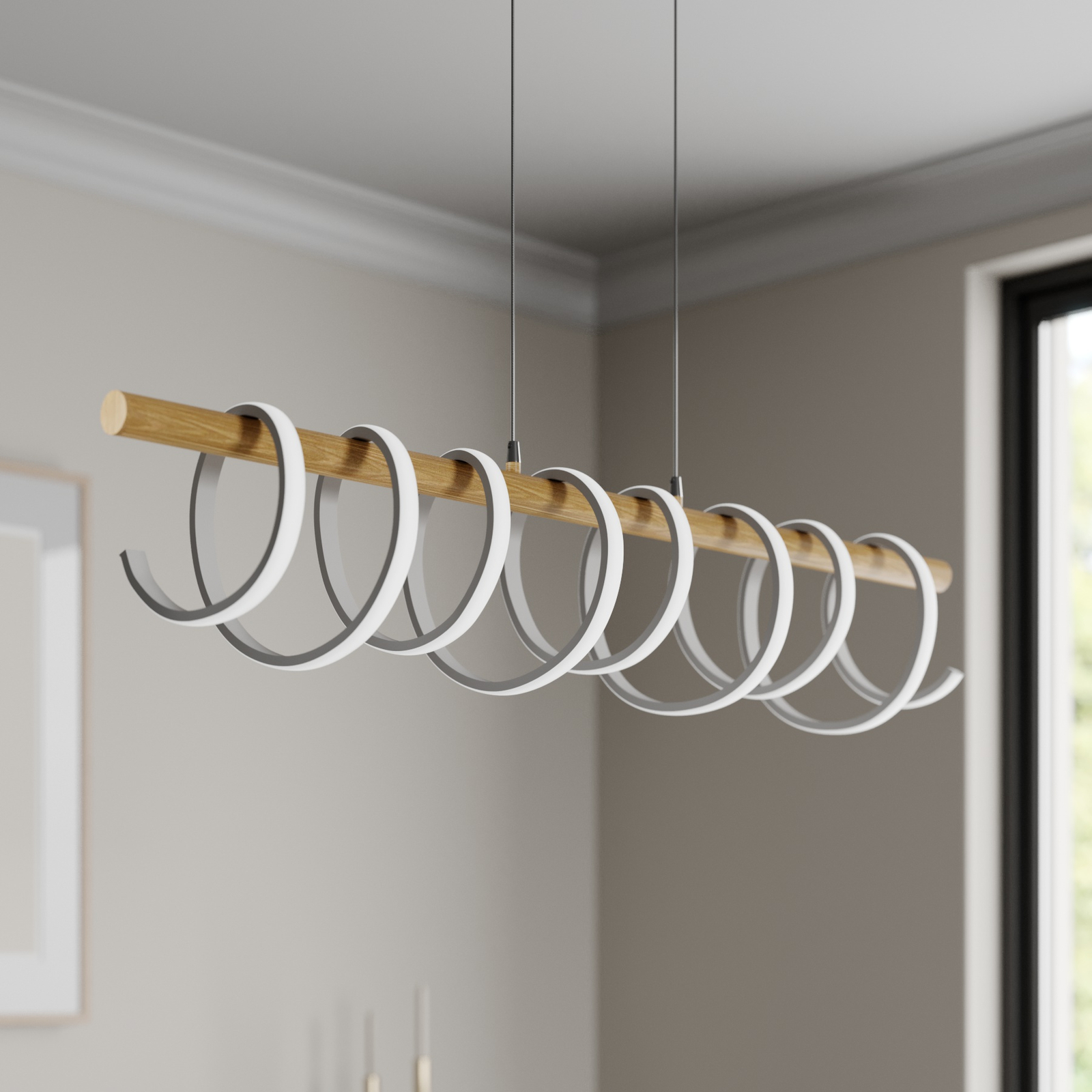 Lucande Milora -LED-riippuvalaisin, Tammi - Image 2
