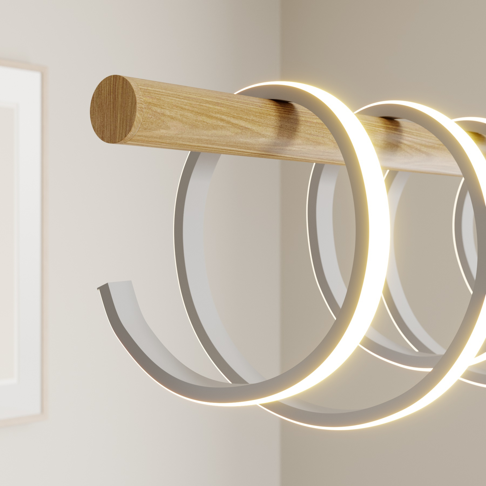 Lucande Milora -LED-riippuvalaisin, Tammi - Image 8