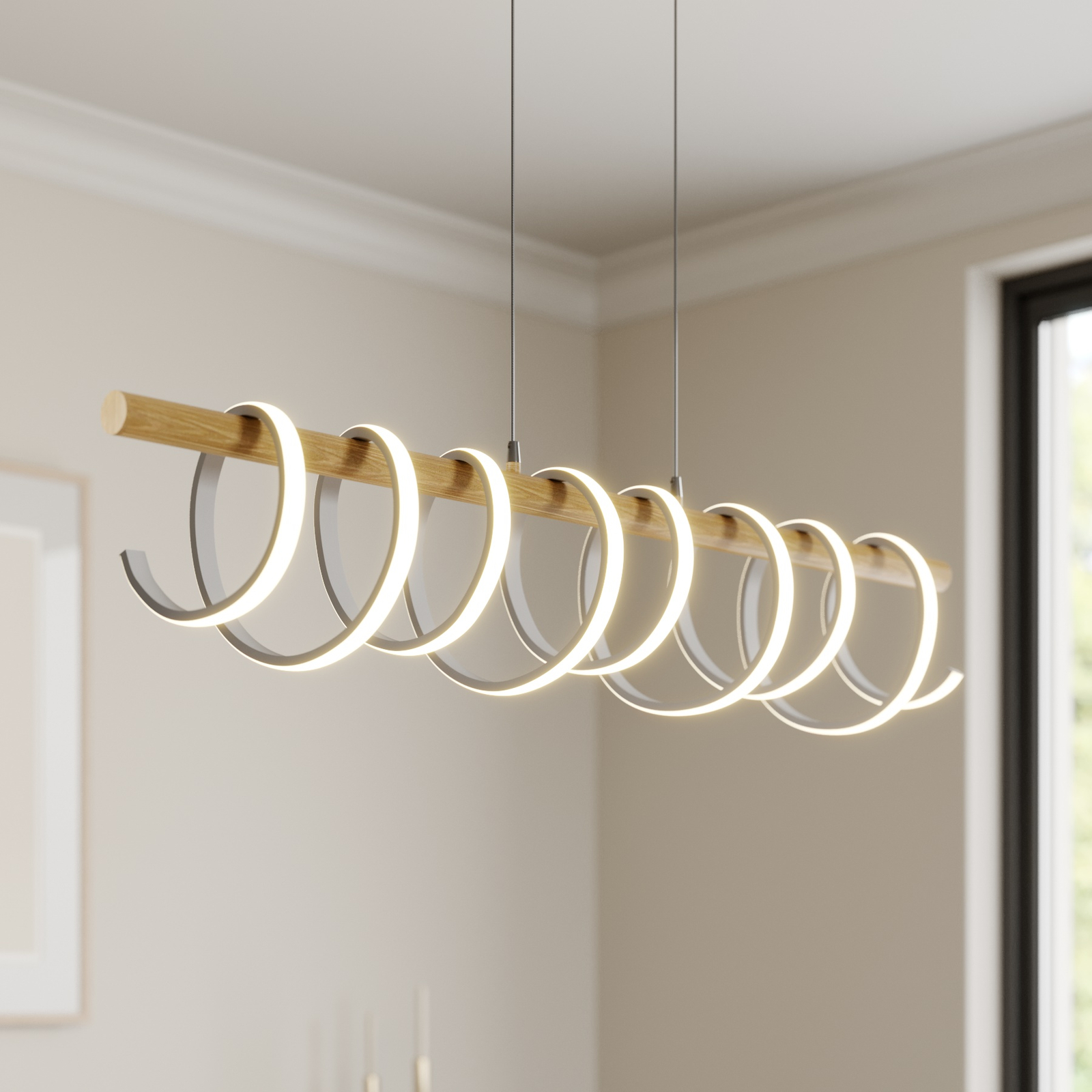 Lucande Milora -LED-riippuvalaisin, Tammi - Image 9