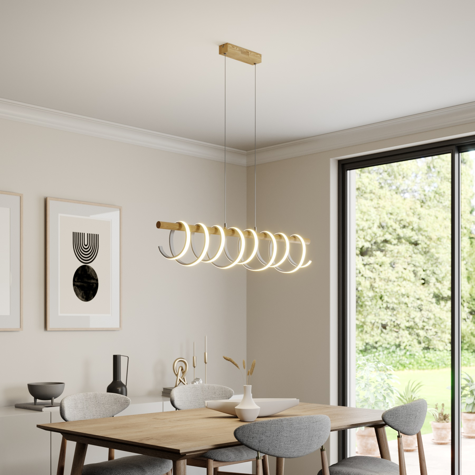 Lucande Milora -LED-riippuvalaisin, Tammi