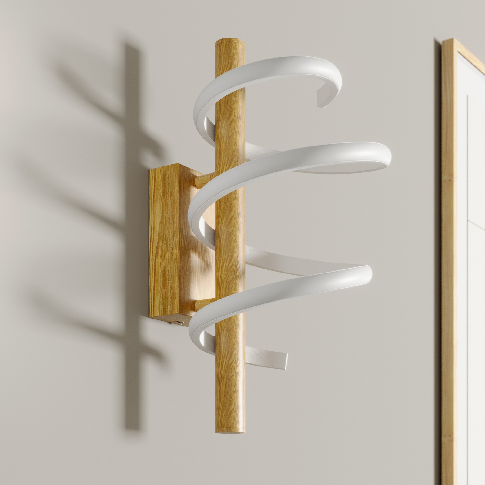 Lucande Milora -LED-seinävalaisin, 40 Cm, Tammi - Image 2