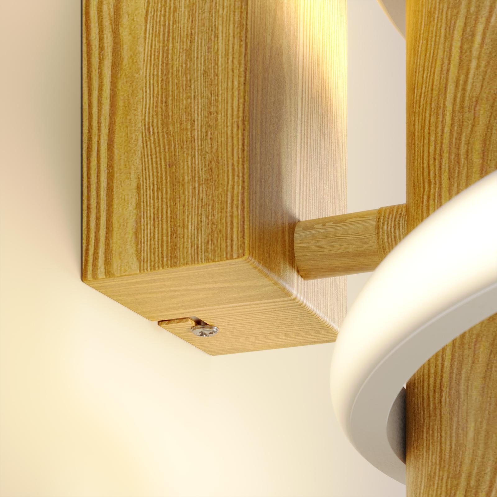 Lucande Milora -LED-seinävalaisin, 40 Cm, Tammi - Image 3