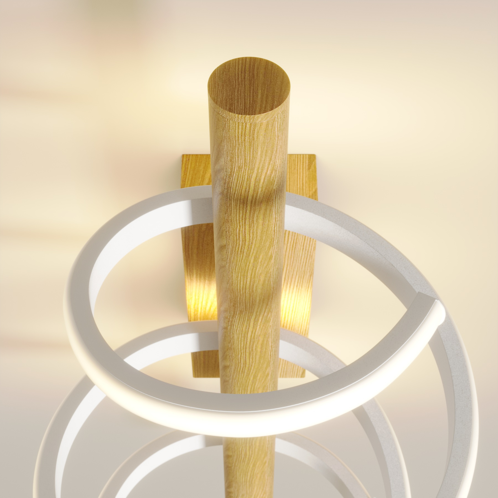 Lucande Milora -LED-seinävalaisin, 40 Cm, Tammi - Image 4