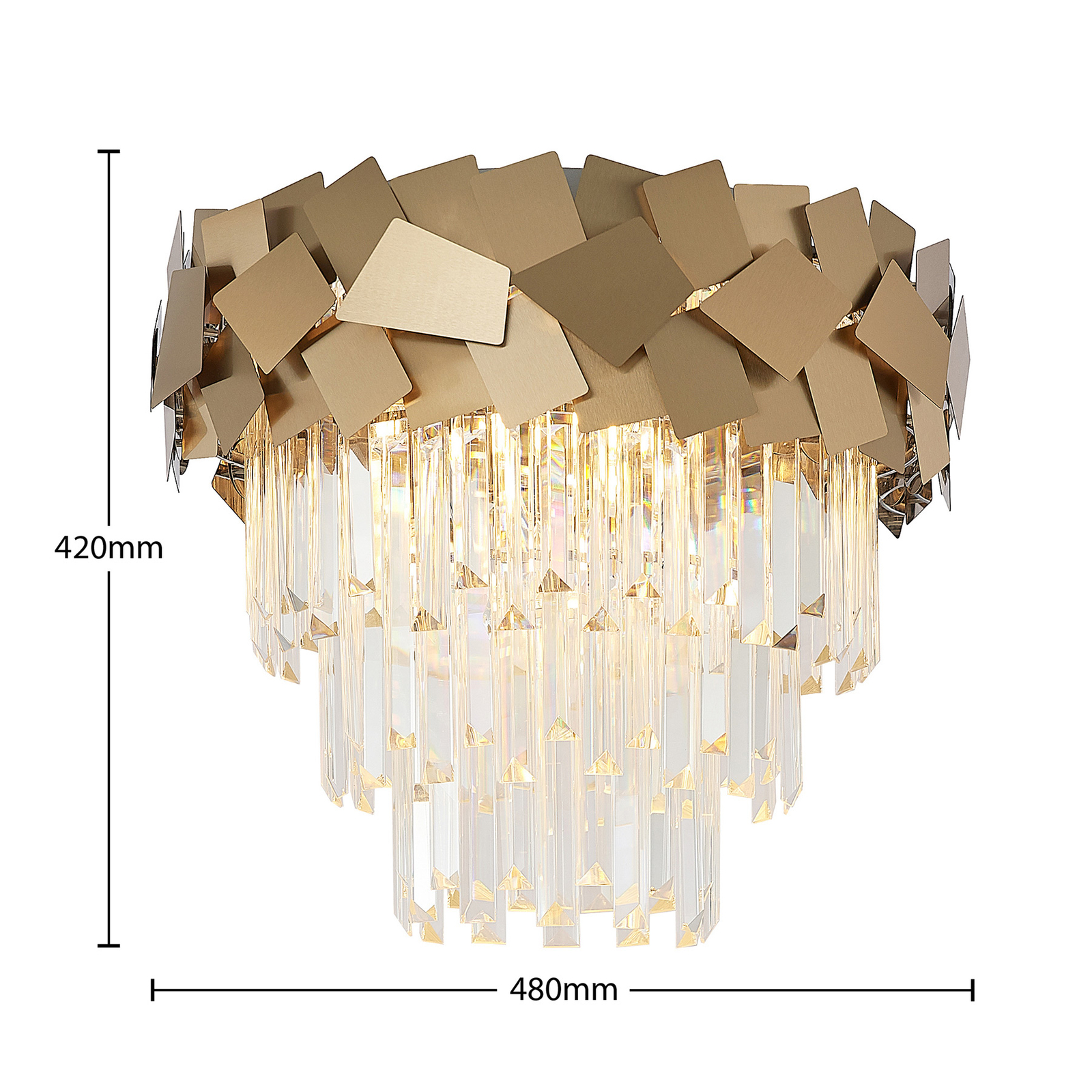 Lucande Miraia -kristallikattovalaisin, Kulta - Image 3