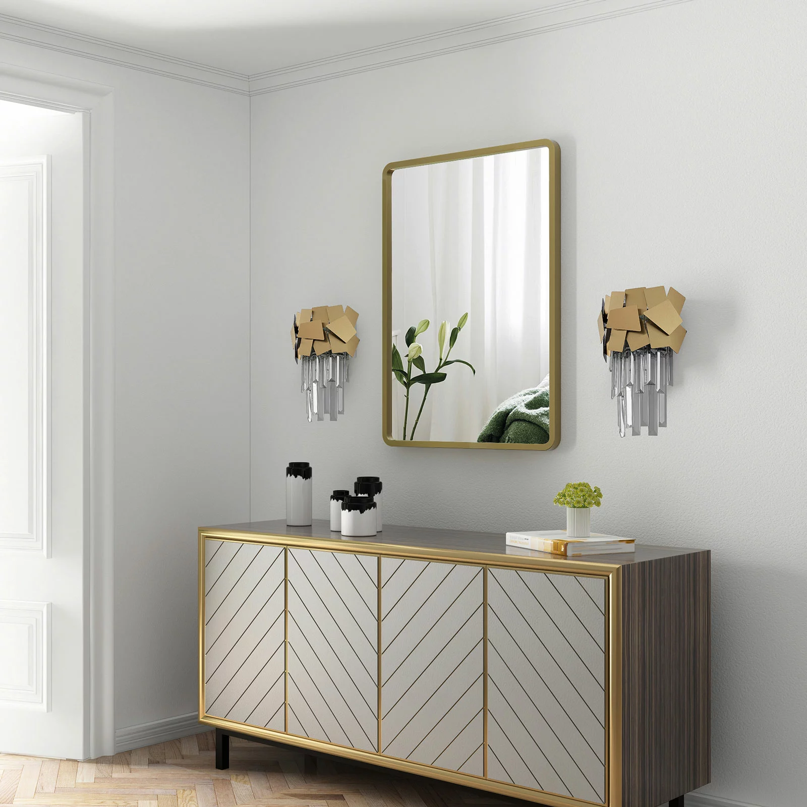 Lucande Miraia -kristalliseinävalaisin, Kulta - Image 2