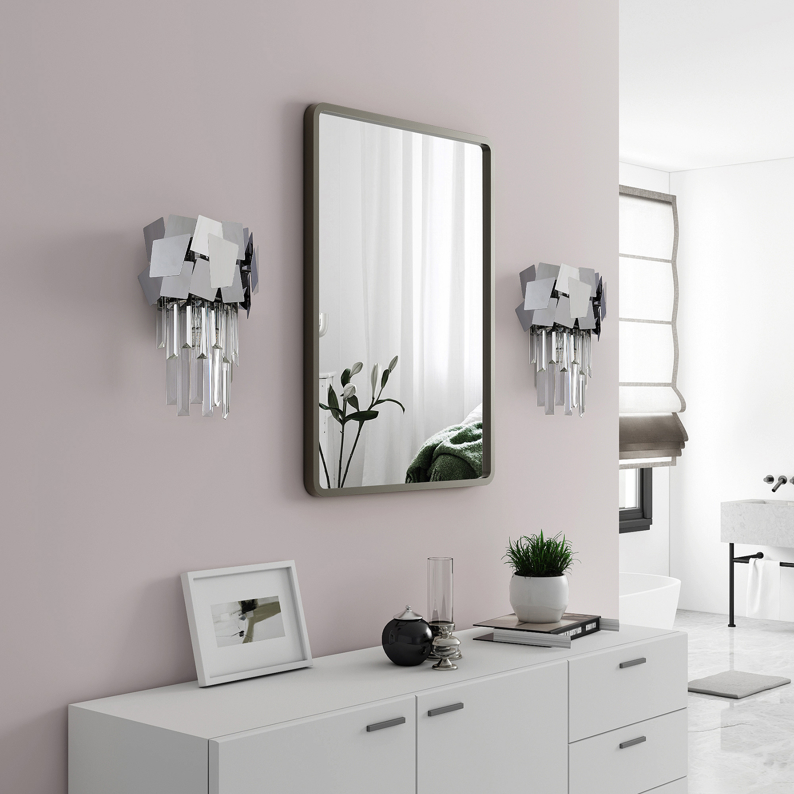 Lucande Miraia -kristalliseinävalaisin, Peilipinta - Image 2