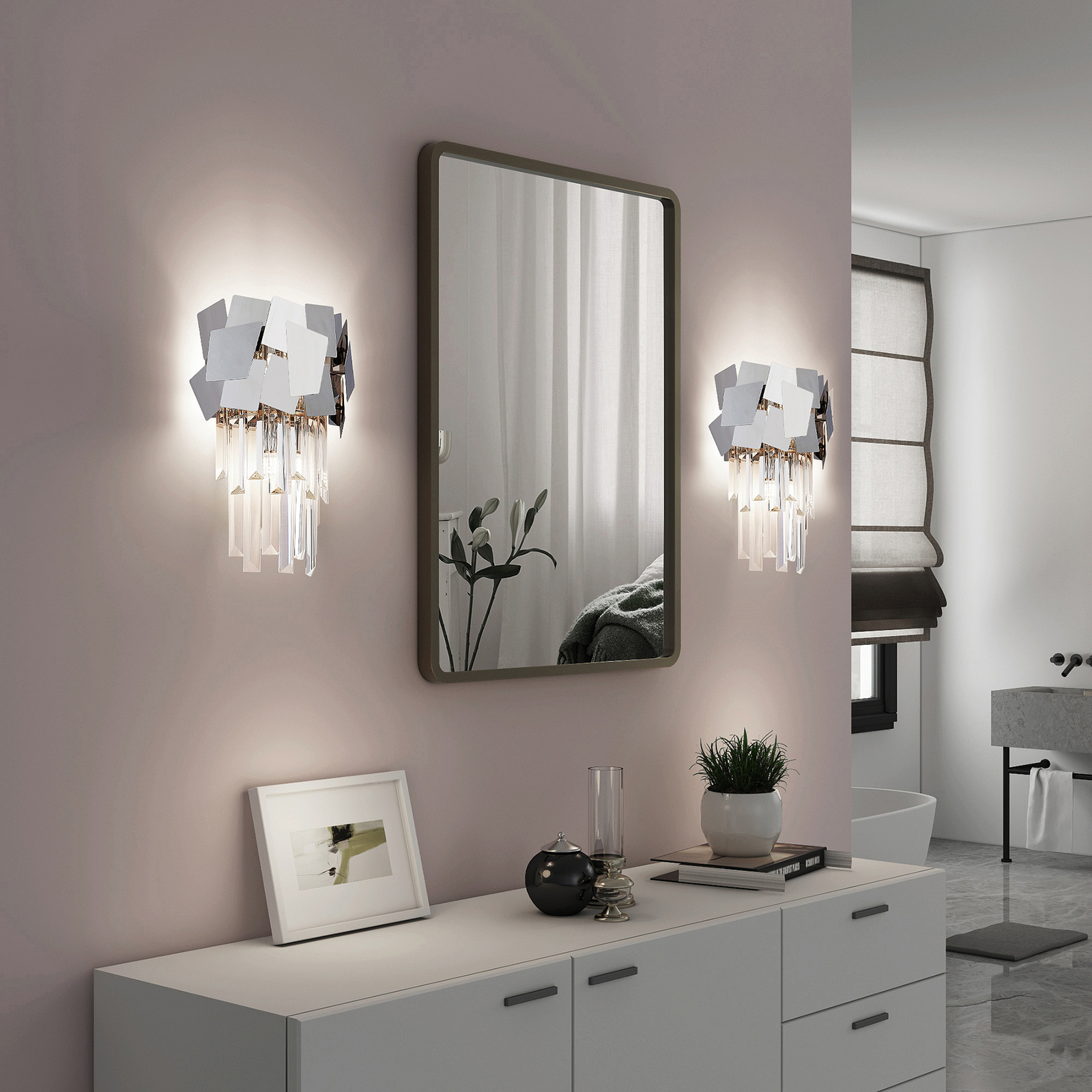 Lucande Miraia -kristalliseinävalaisin, Peilipinta