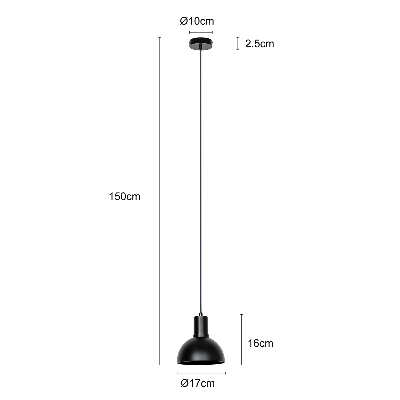 Lucande Mostrid -riippuvalo, Musta, 1-lamppuinen - Image 2