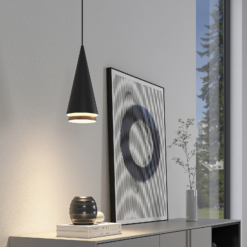 Lucande Naoh -riippuvalaisin, 1-lamppuinen, Musta