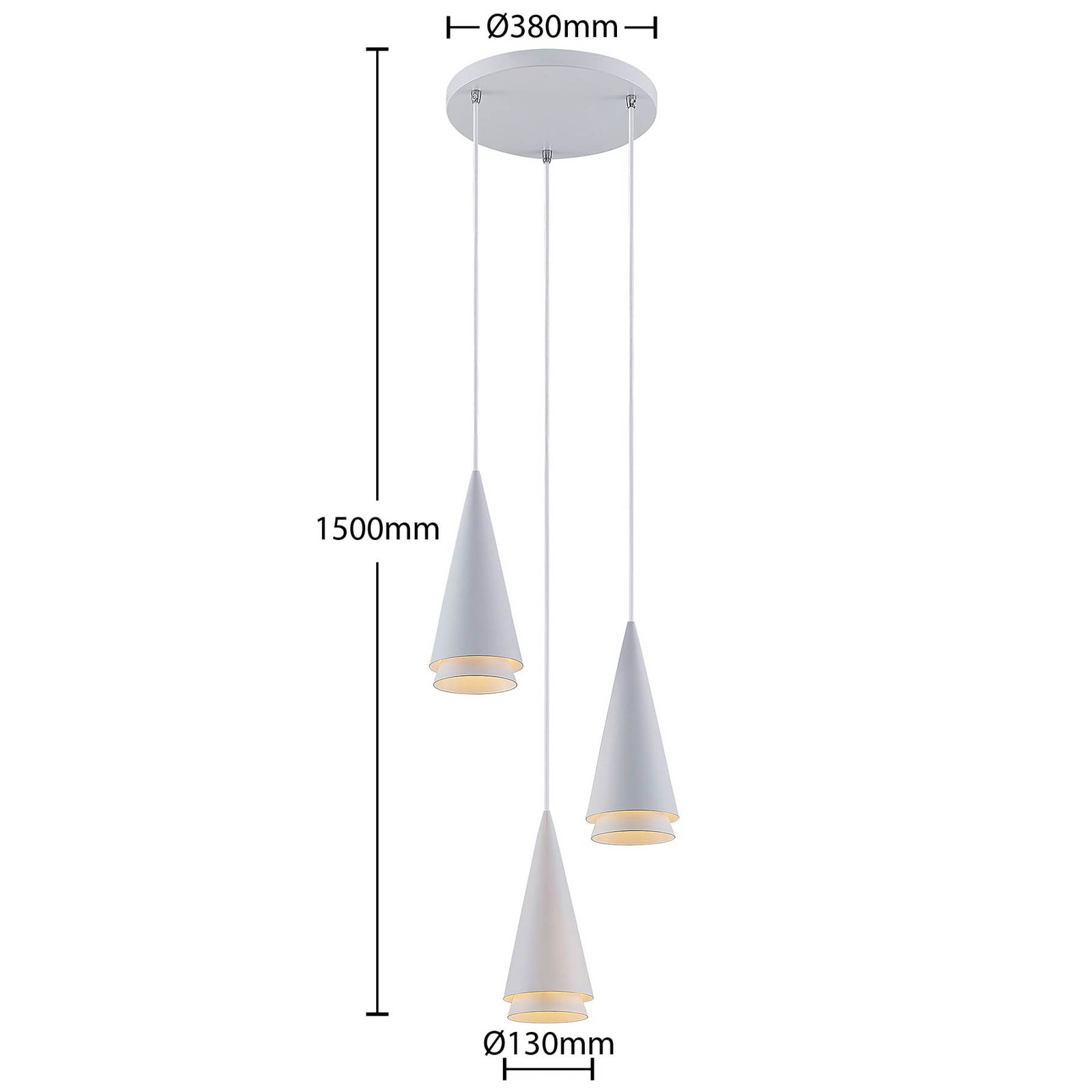 Lucande Naoh -riippuvalaisin, 3-lamppuinen - Image 5