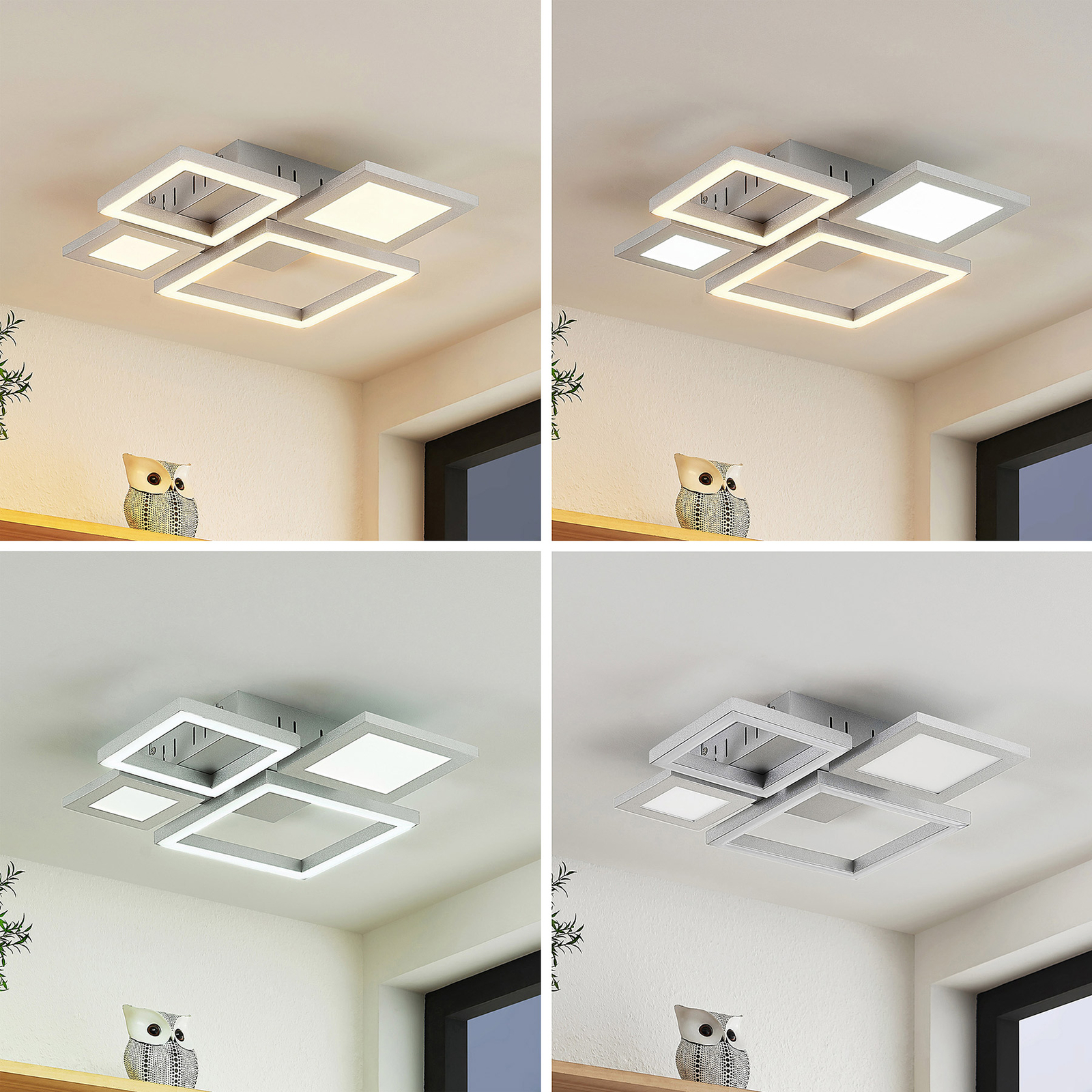 Lucande Narumi-LED-kattovalaisin CCT, 38 Cm, Valk. - Image 3