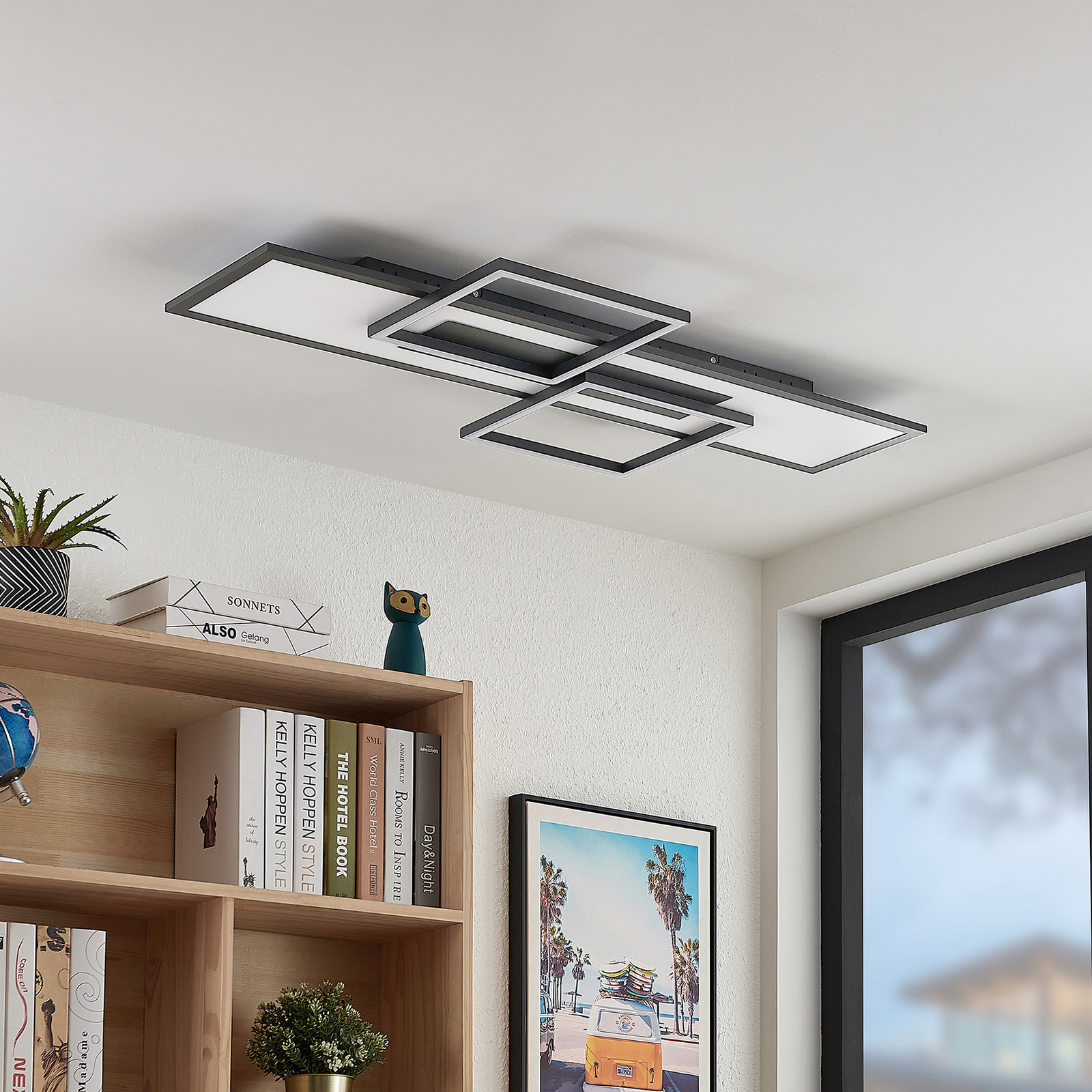 Lucande Narumi -lED-kattovalo CCT, 110cm, Musta - Image 2