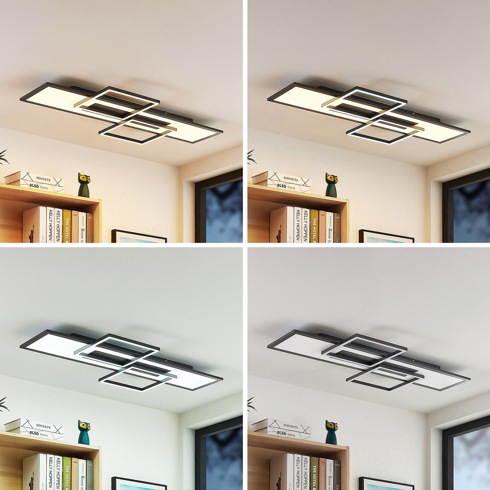 Lucande Narumi -lED-kattovalo CCT, 110cm, Musta - Image 3