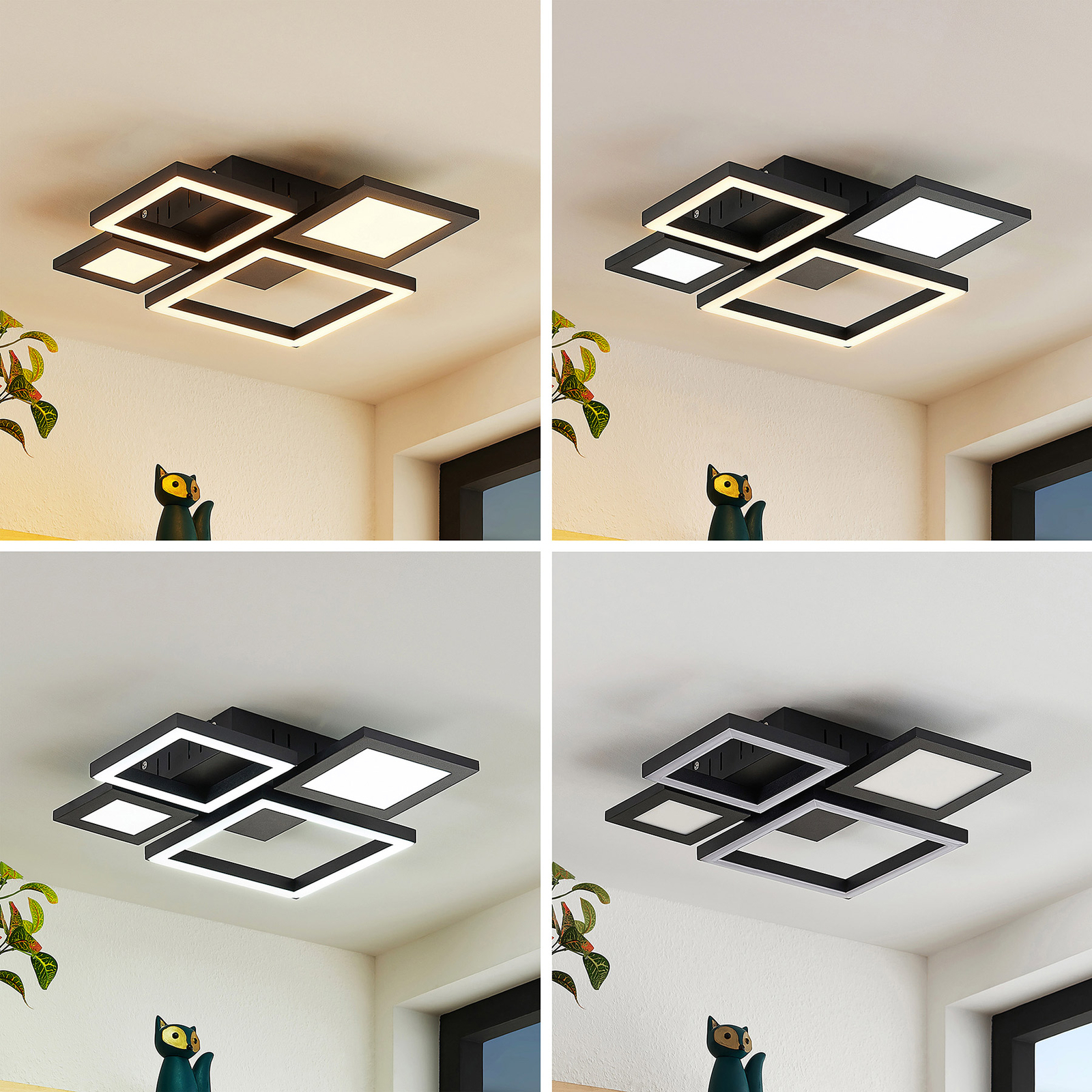 Lucande Narumi -lED-kattovalo CCT, 38 Cm, Musta - Image 3