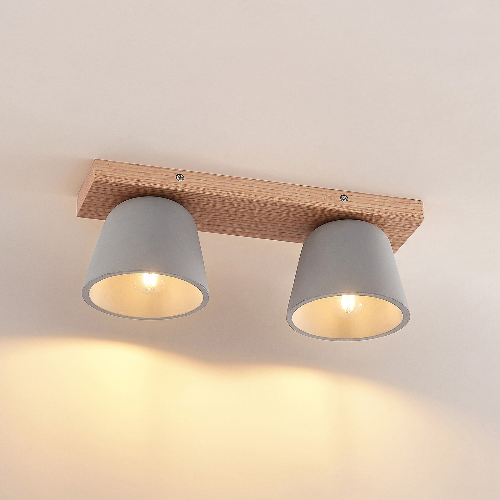 Lucande Otavis-kattovalaisin Betonia, 2-lamppuinen - Image 4