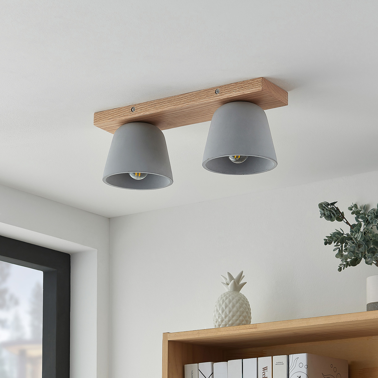 Lucande Otavis-kattovalaisin Betonia, 2-lamppuinen