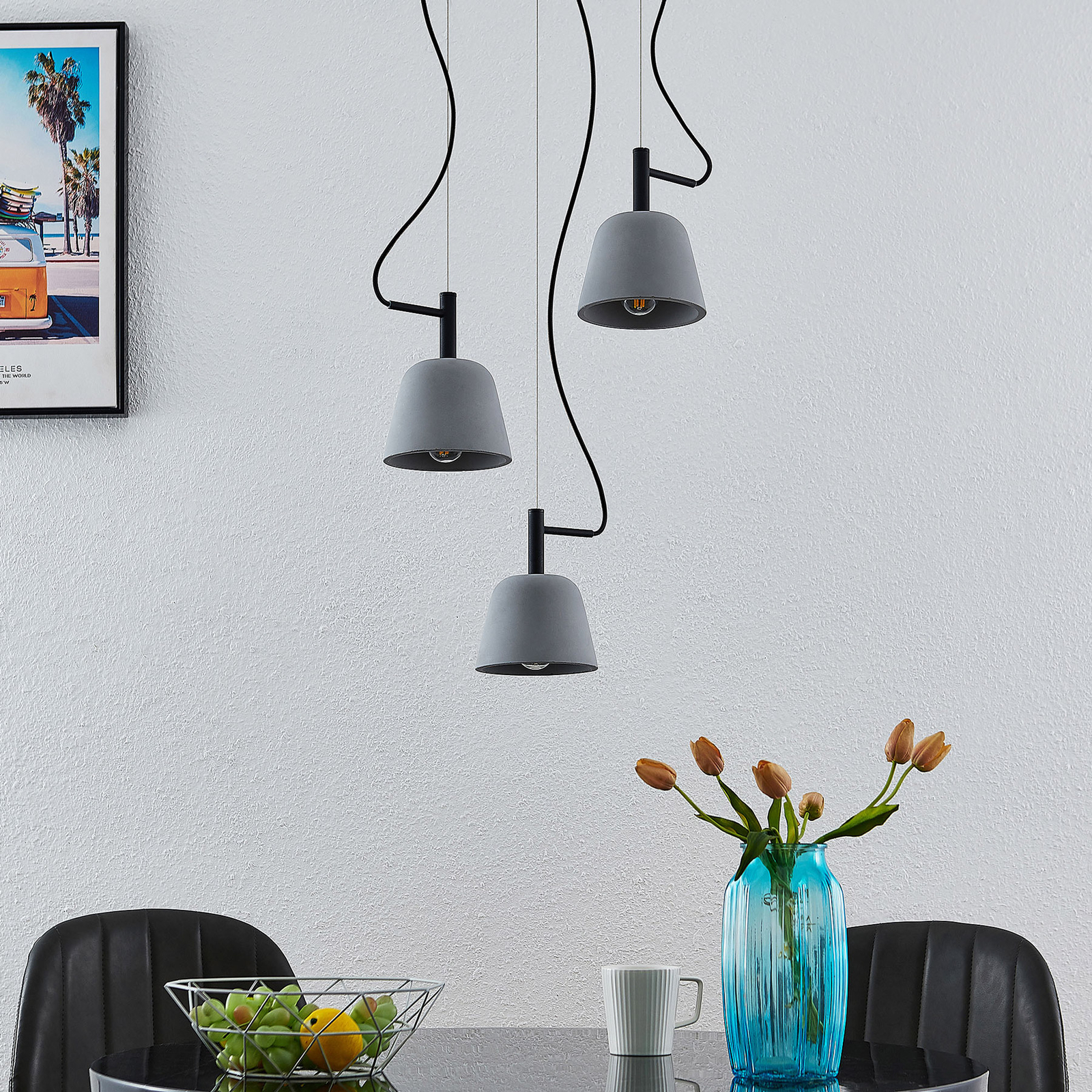 Lucande Otavis-riippuvalaisin Betonia 3-lamppuinen - Image 2