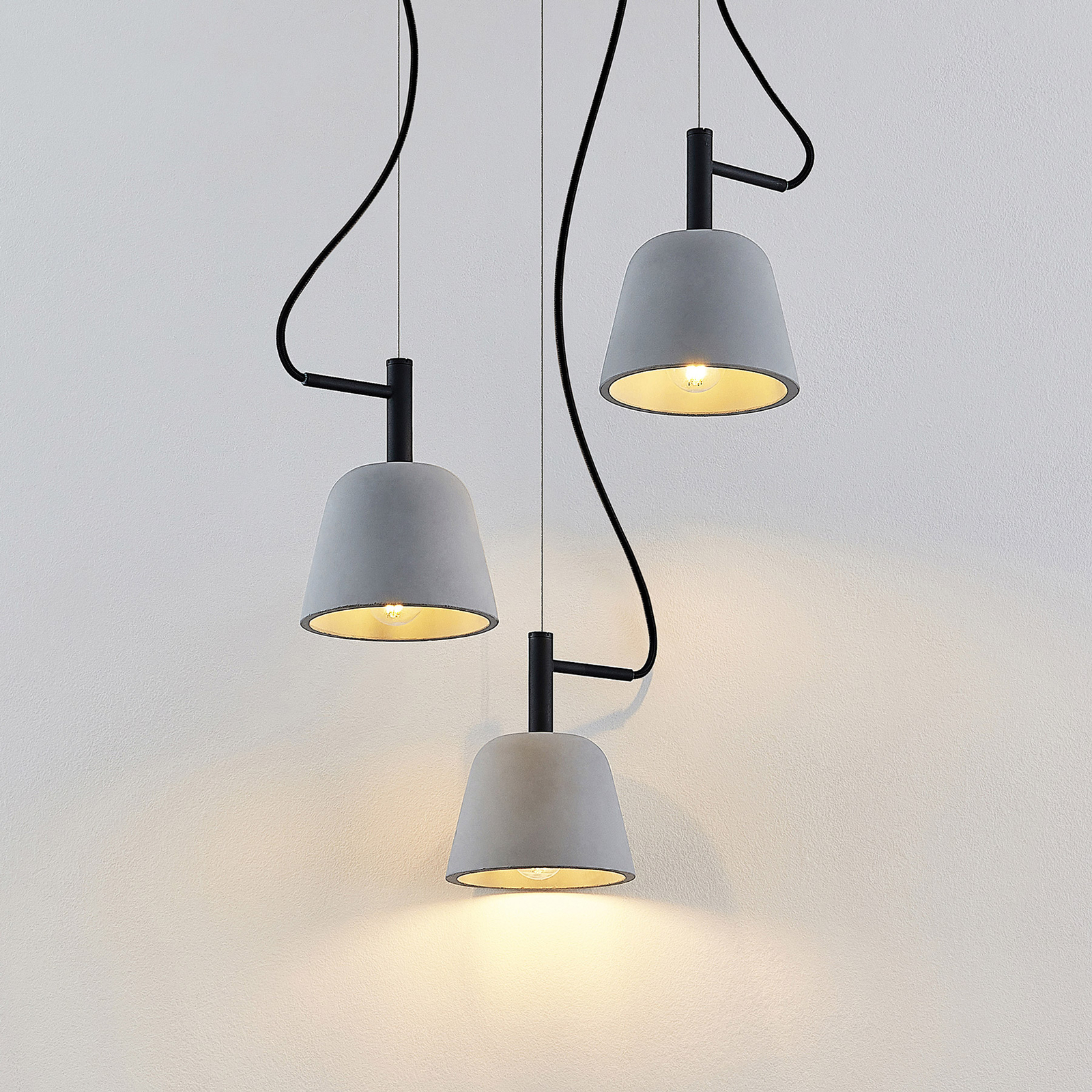 Lucande Otavis-riippuvalaisin Betonia 3-lamppuinen - Image 6