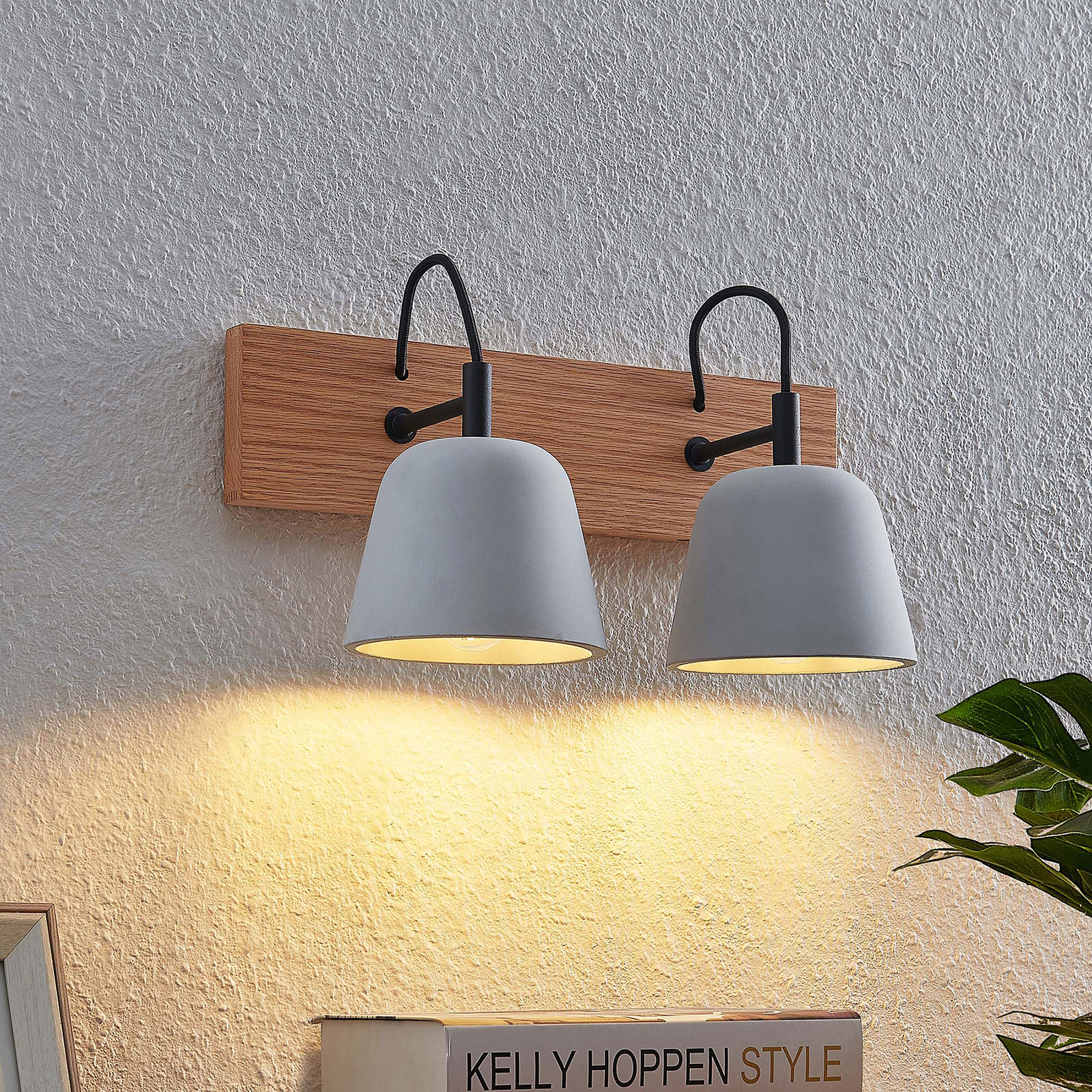 Lucande Otavis-seinävalaisin Betonia, 2-lamppuinen - Image 9