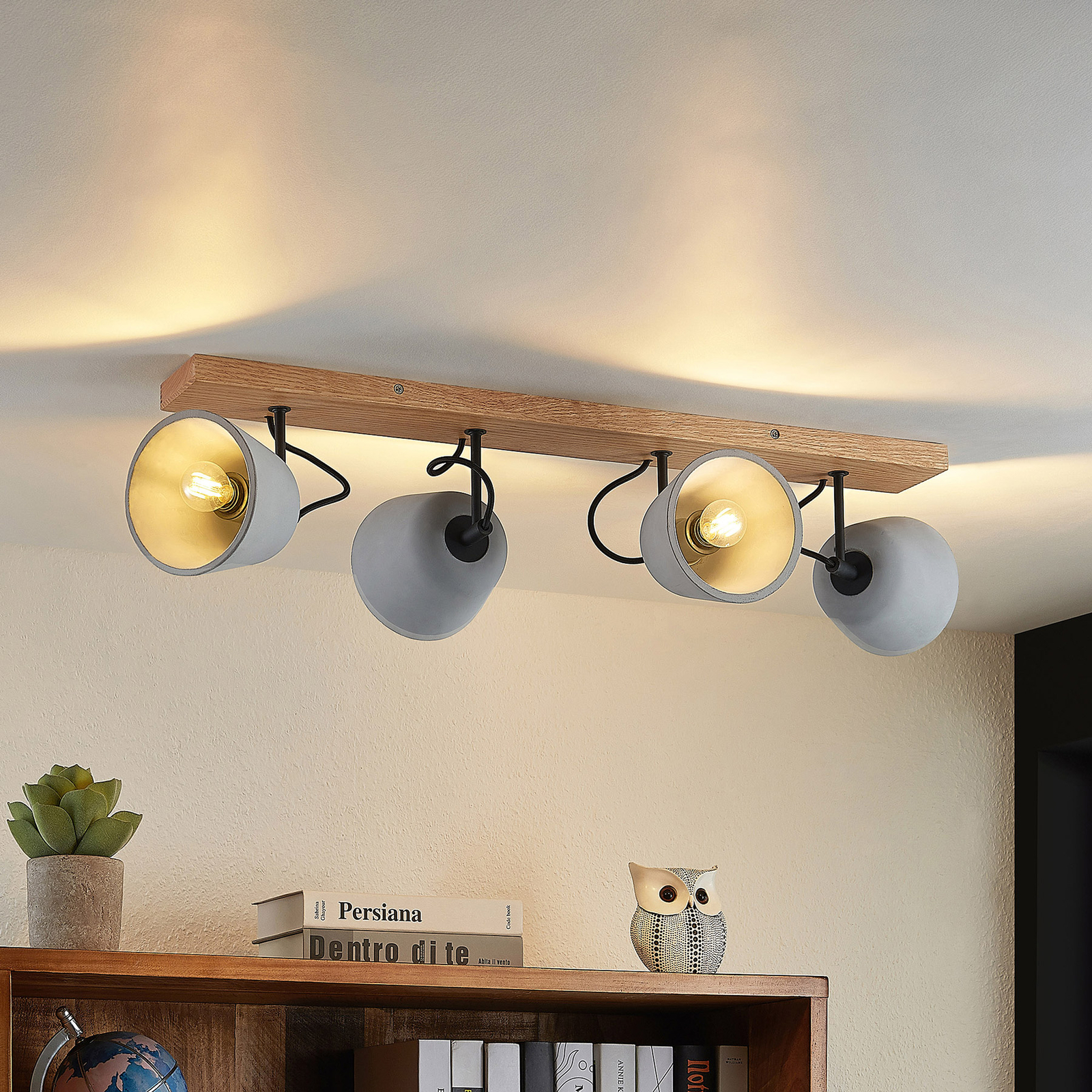 Lucande Otavis-seinävalaisin Betonia, 4-lamppuinen - Image 2