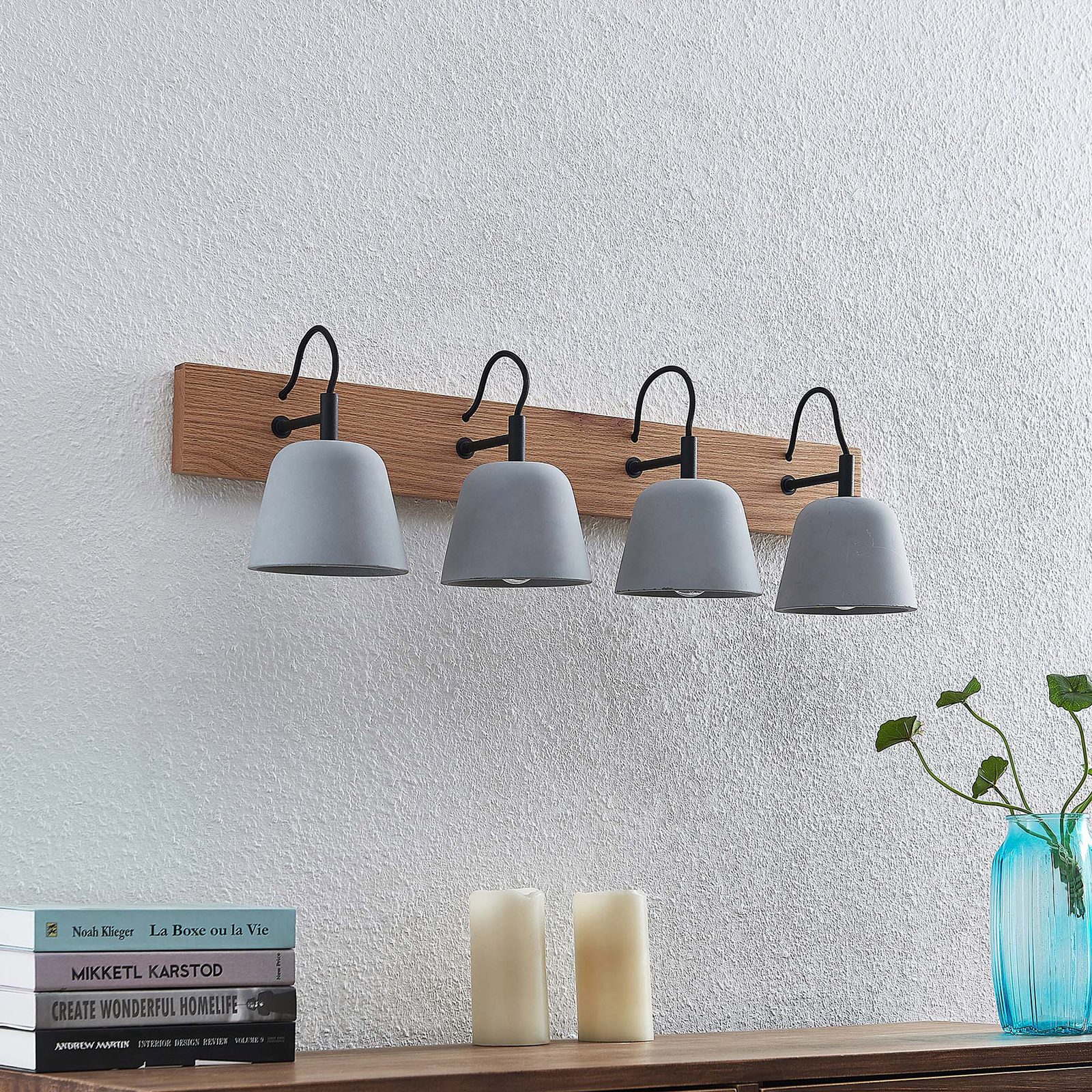 Lucande Otavis-seinävalaisin Betonia, 4-lamppuinen