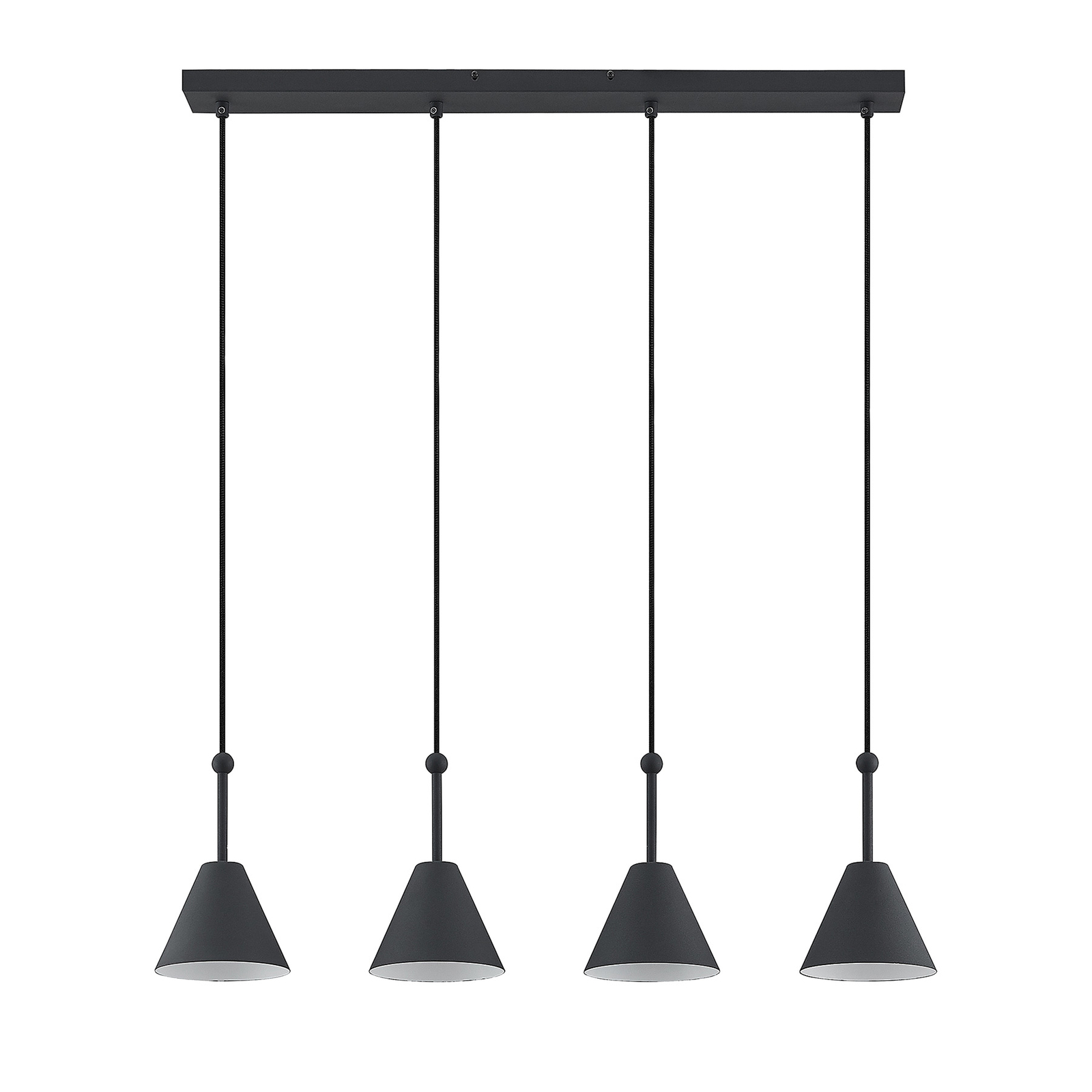 Lucande Phina -riippuvalaisin, Musta, 4-lamppuinen - Image 2