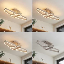 Lucande Quinn -LED-kattovalaisin Nikkeli 3-lamp.