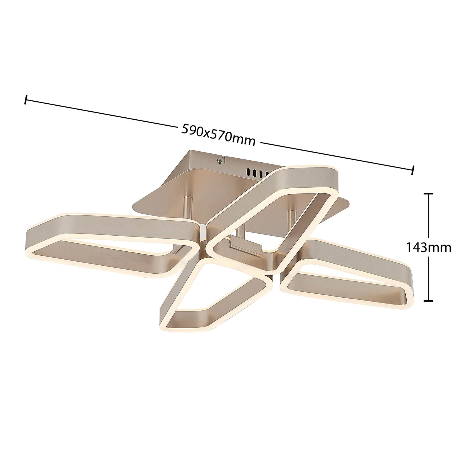 Lucande Quinn -LED-kattovalaisin Nikkeli 4-lamp. - Image 4