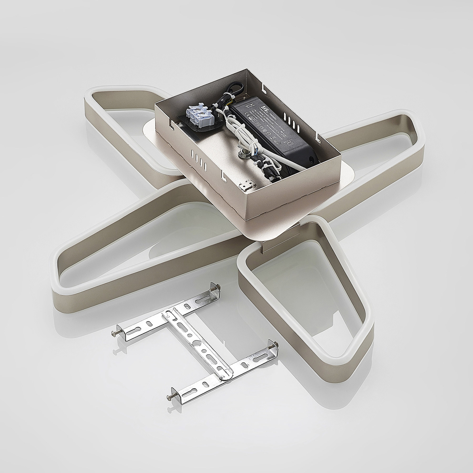 Lucande Quinn -LED-kattovalaisin Nikkeli 4-lamp. - Image 8