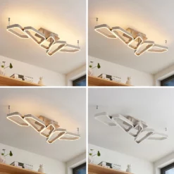 Lucande Quinn -LED-kattovalaisin Nikkeli 5-lamp.