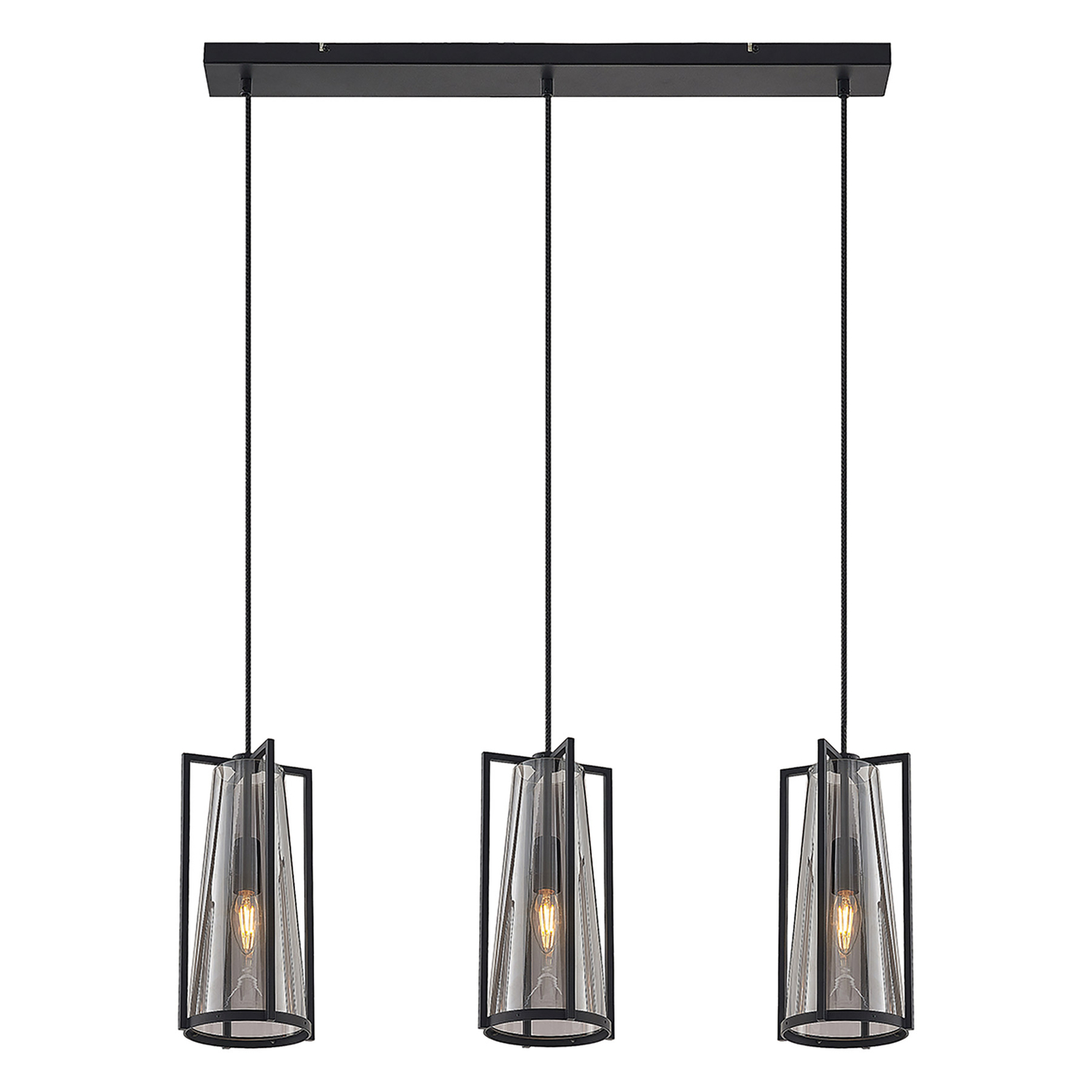 Lucande Rufina -riippuvalo, 3-lamppuinen, Pitkä - Image 2