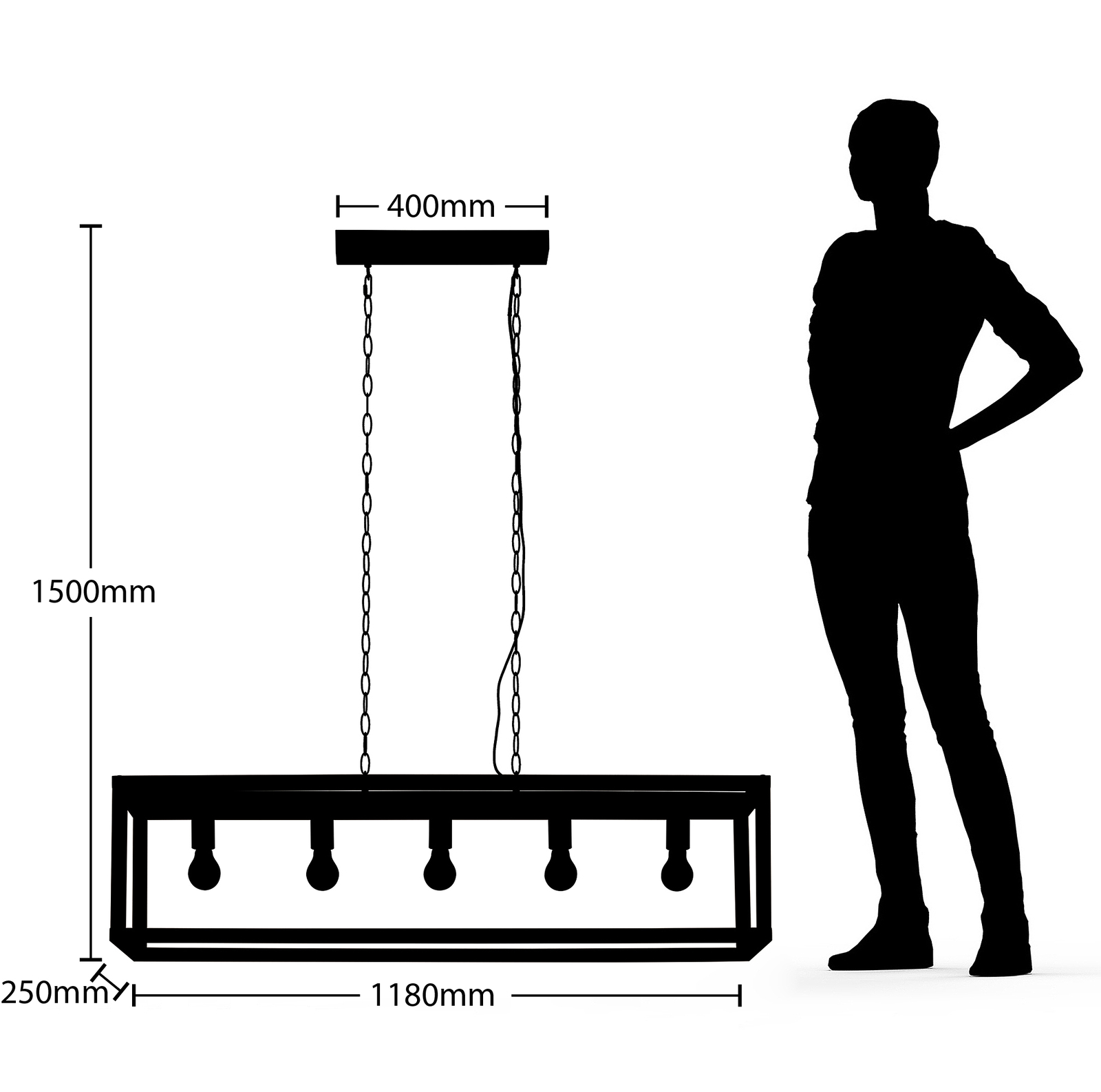 Lucande Sedrik -riippuvalaisin, 5-lamppuinen - Image 6
