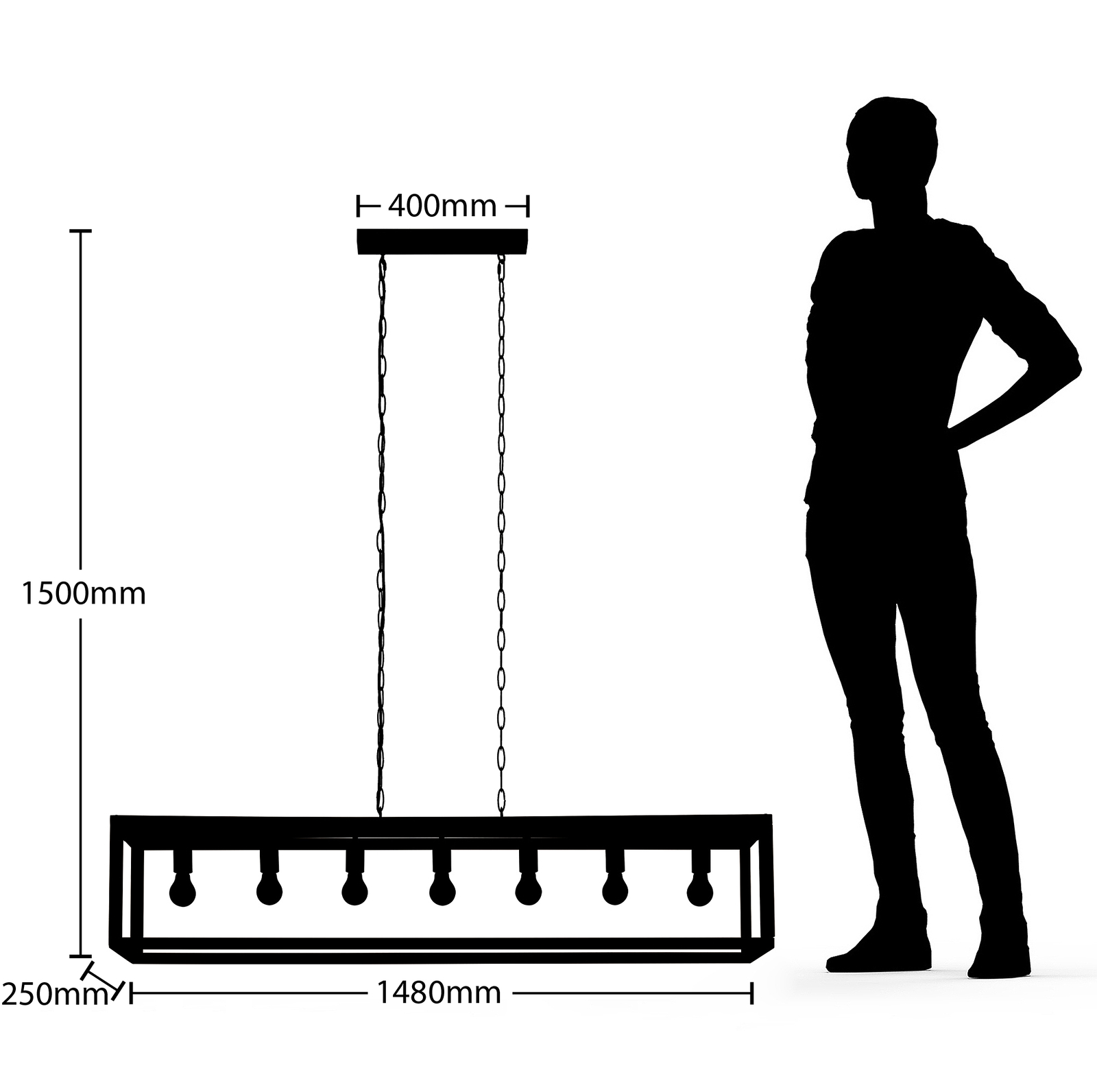 Lucande Sedrik -riippuvalo, 7-lamppuinen - Image 6