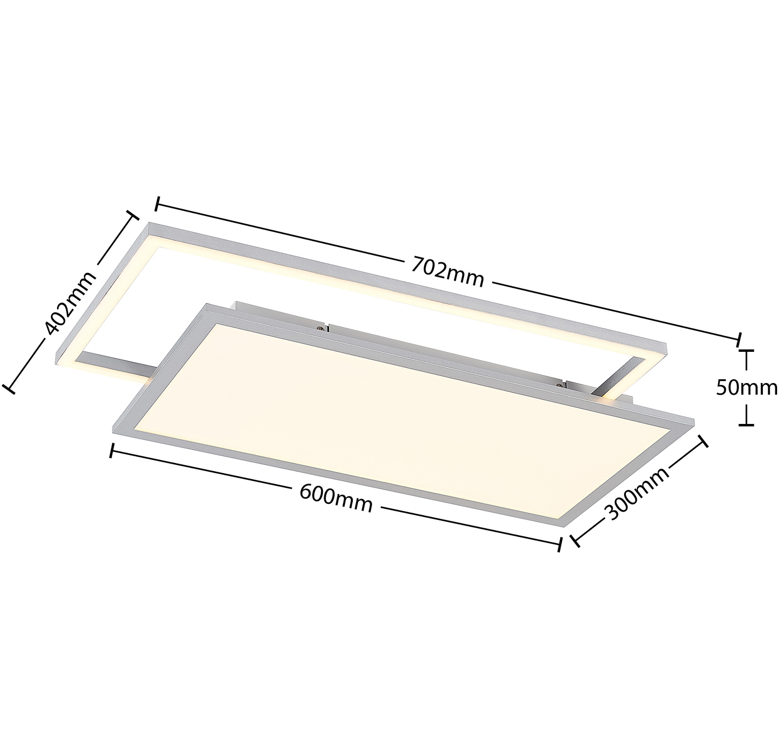 Lucande Senan -LED-kattovalaisin, Suorakaide, CCT - Image 5
